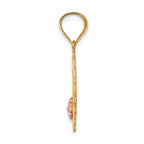 14k Two-tone MOM in Heart Frame Charm