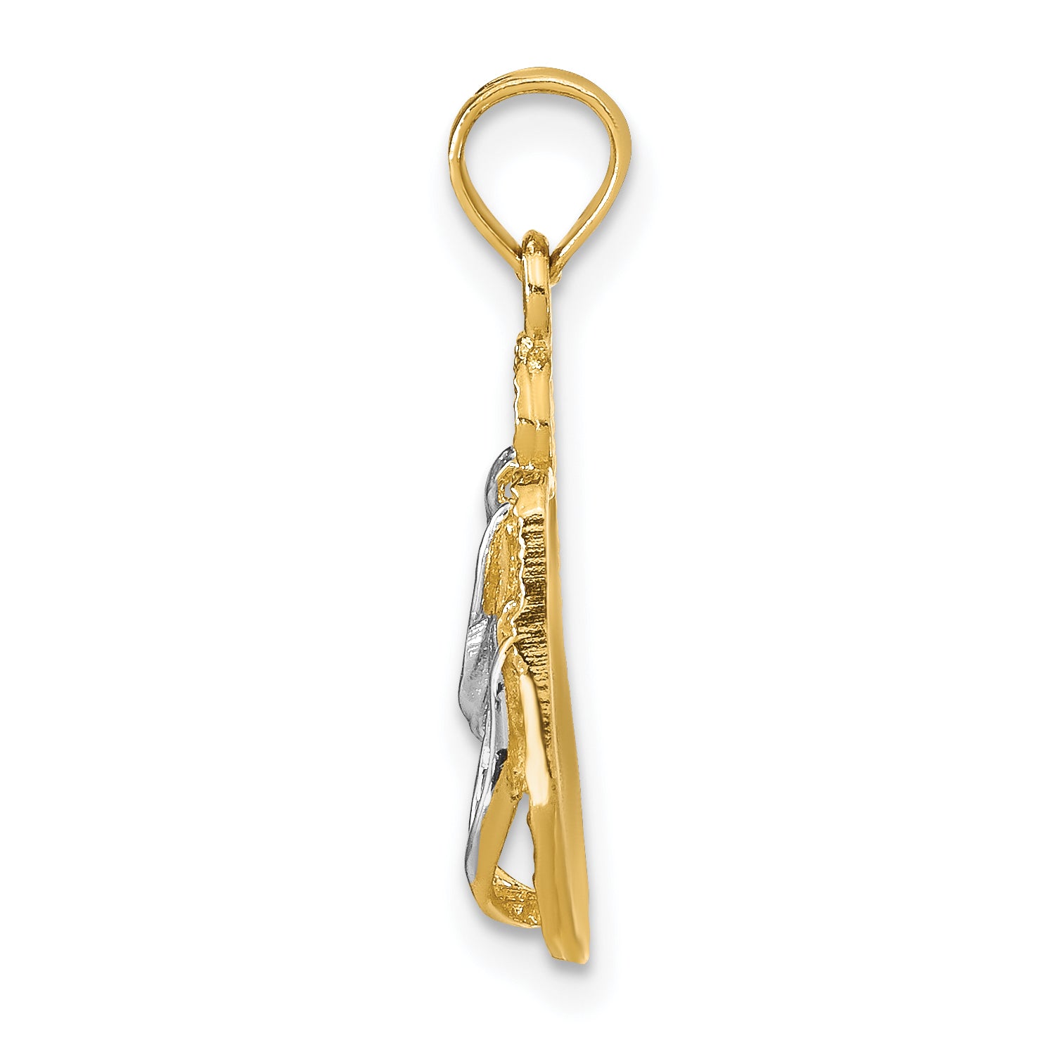 14k w/Rhodium 3D HAWAII Double Flip-Flop Pendant Secondary image