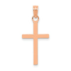 14k Rose Gold Polished Cross Pendant