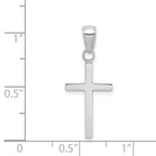 14k White Gold Polished Cross Pendant