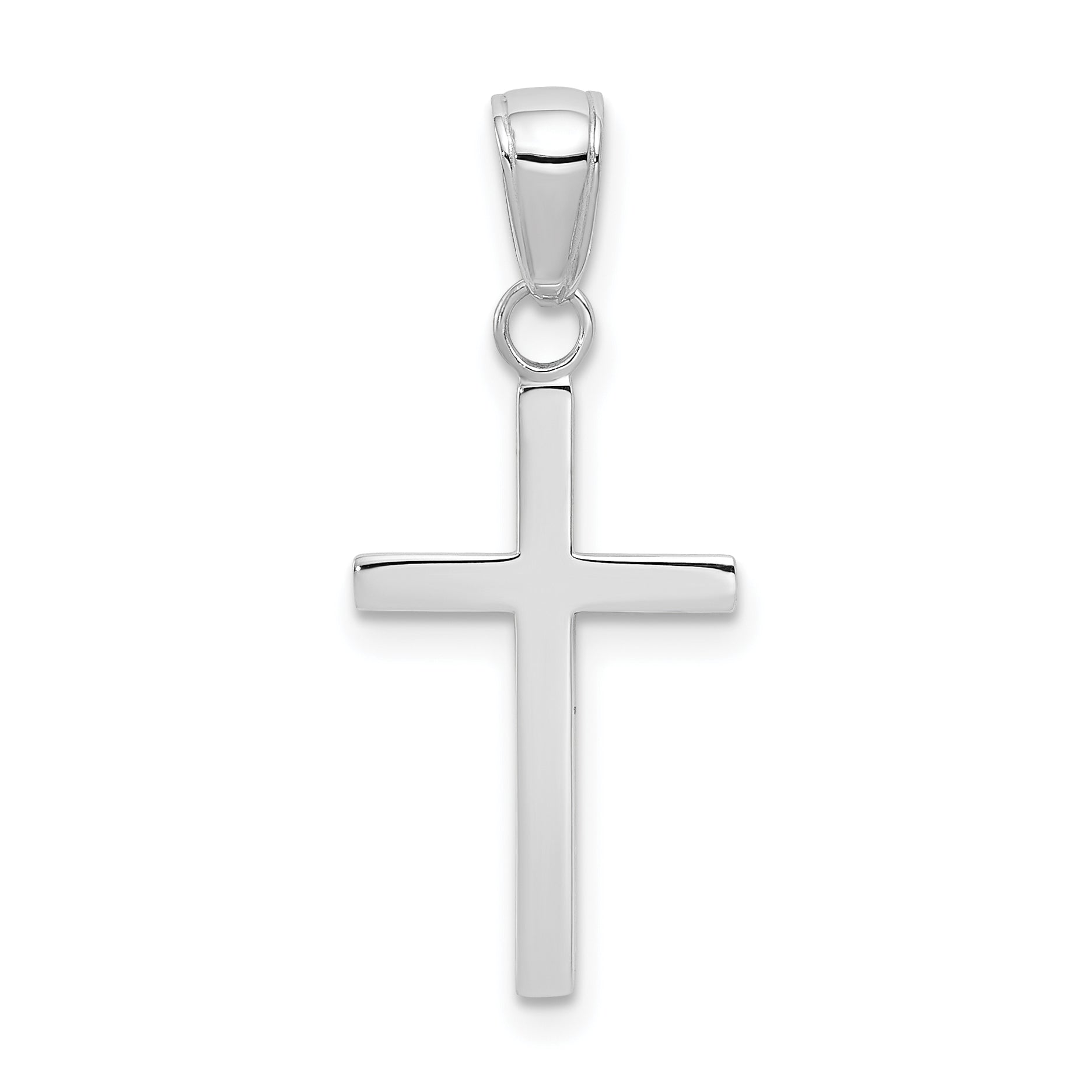 14k White Gold Polished Cross Pendant Main image