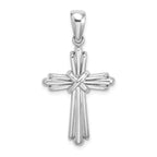 14k White Gold Polished Cross Charm