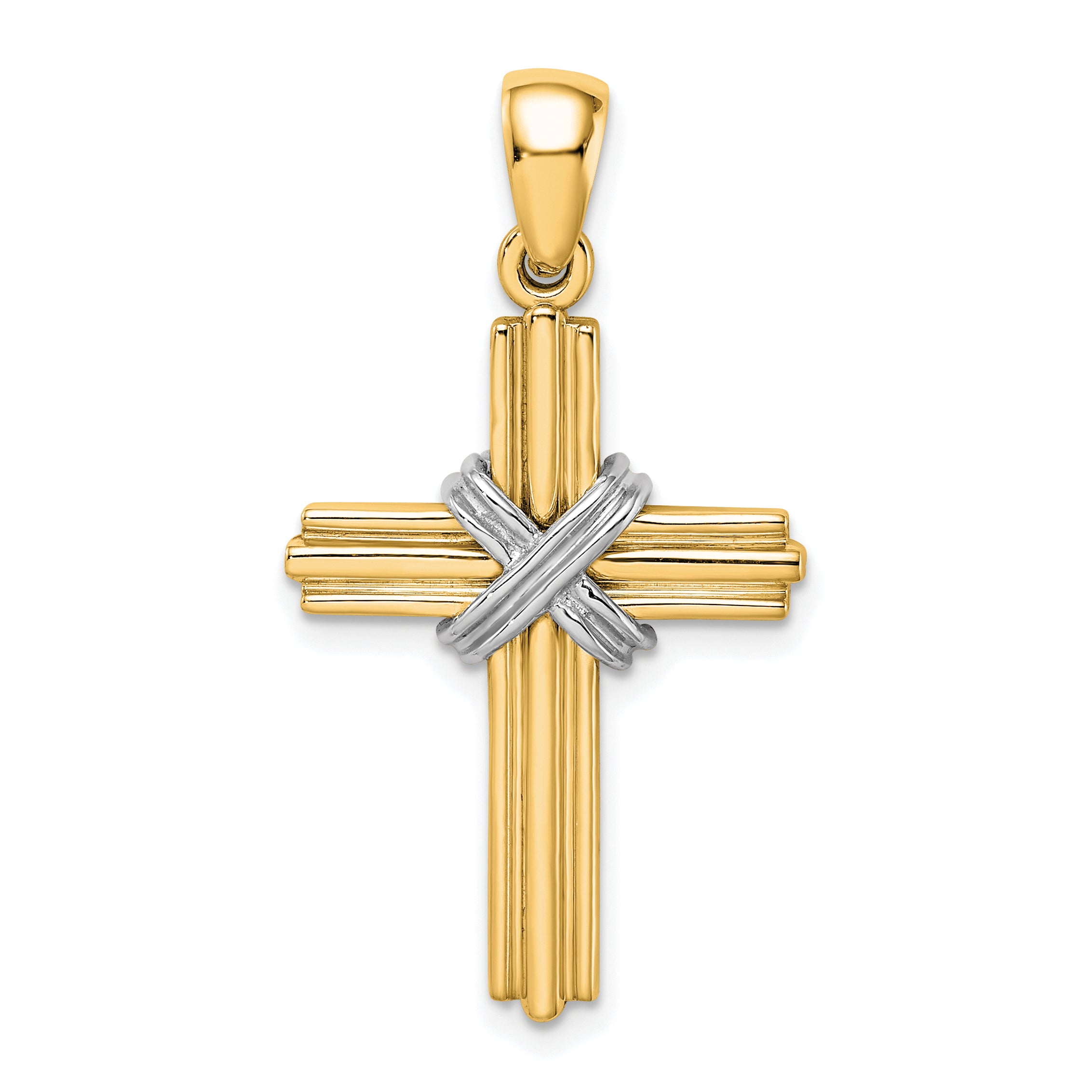 14K w/Rhodium Passion Cross Pendant Main image