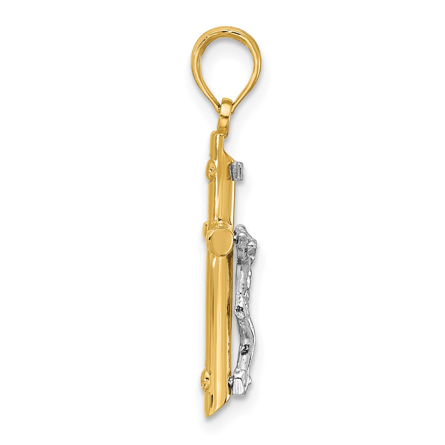 14K Two-tone INRI Hollow Crucifix Charm Secondary image