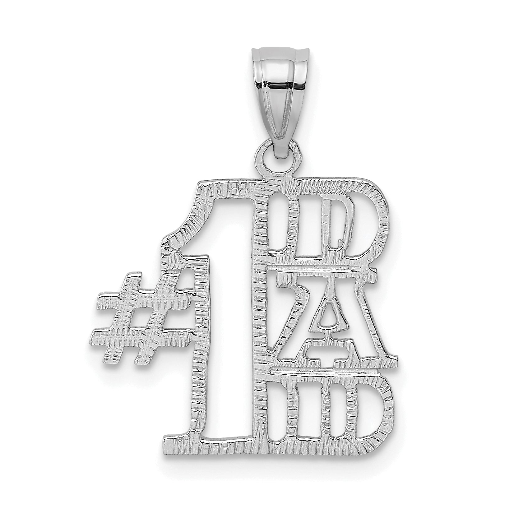 14K White Gold #1 DAD Pendant Main image