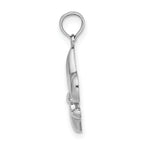 14K White Gold 2-D Small Fleur de Lis Charm