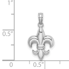 14K White Gold 2-D Small Fleur de Lis Charm