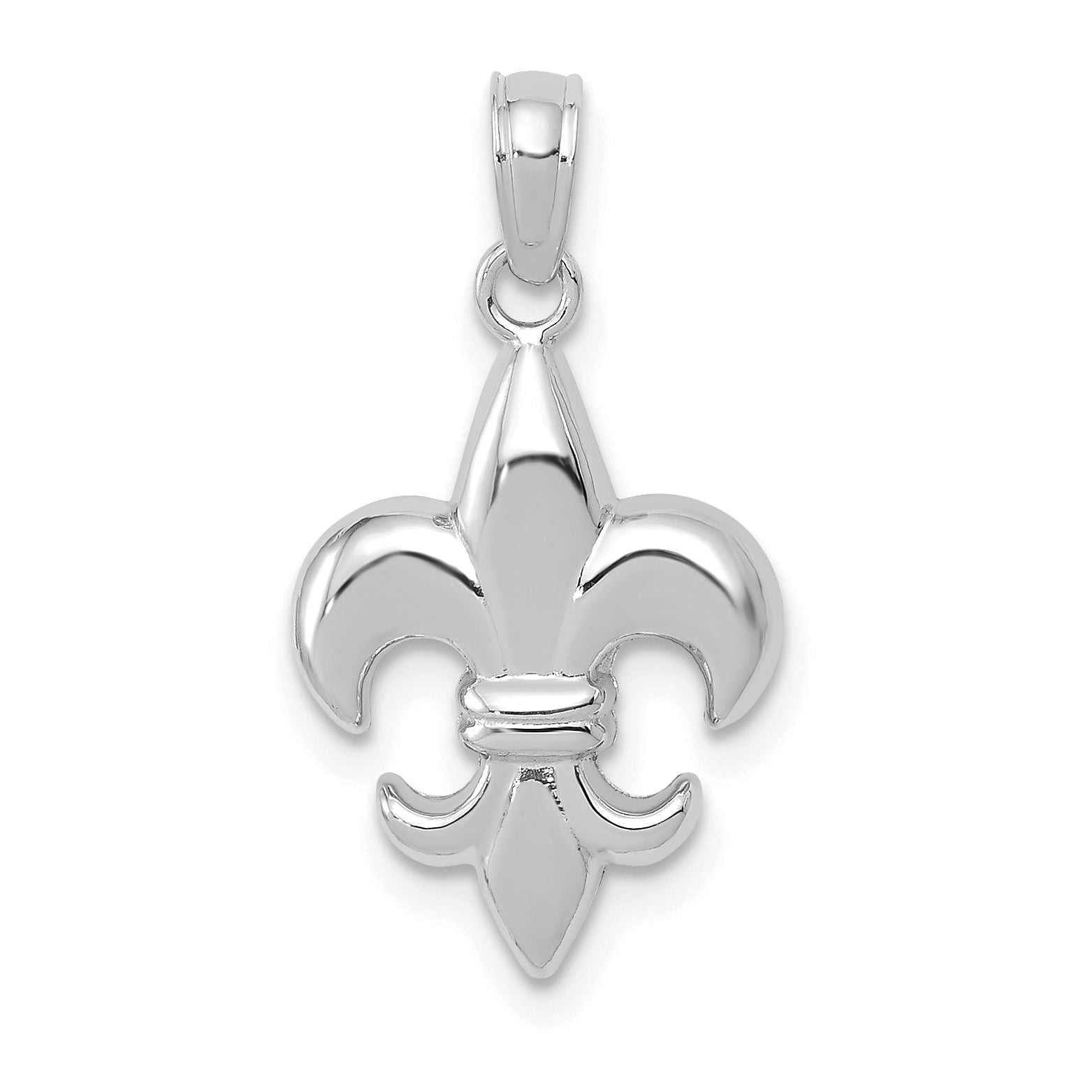 14K White Gold 2-D Small Fleur de Lis Charm Main image