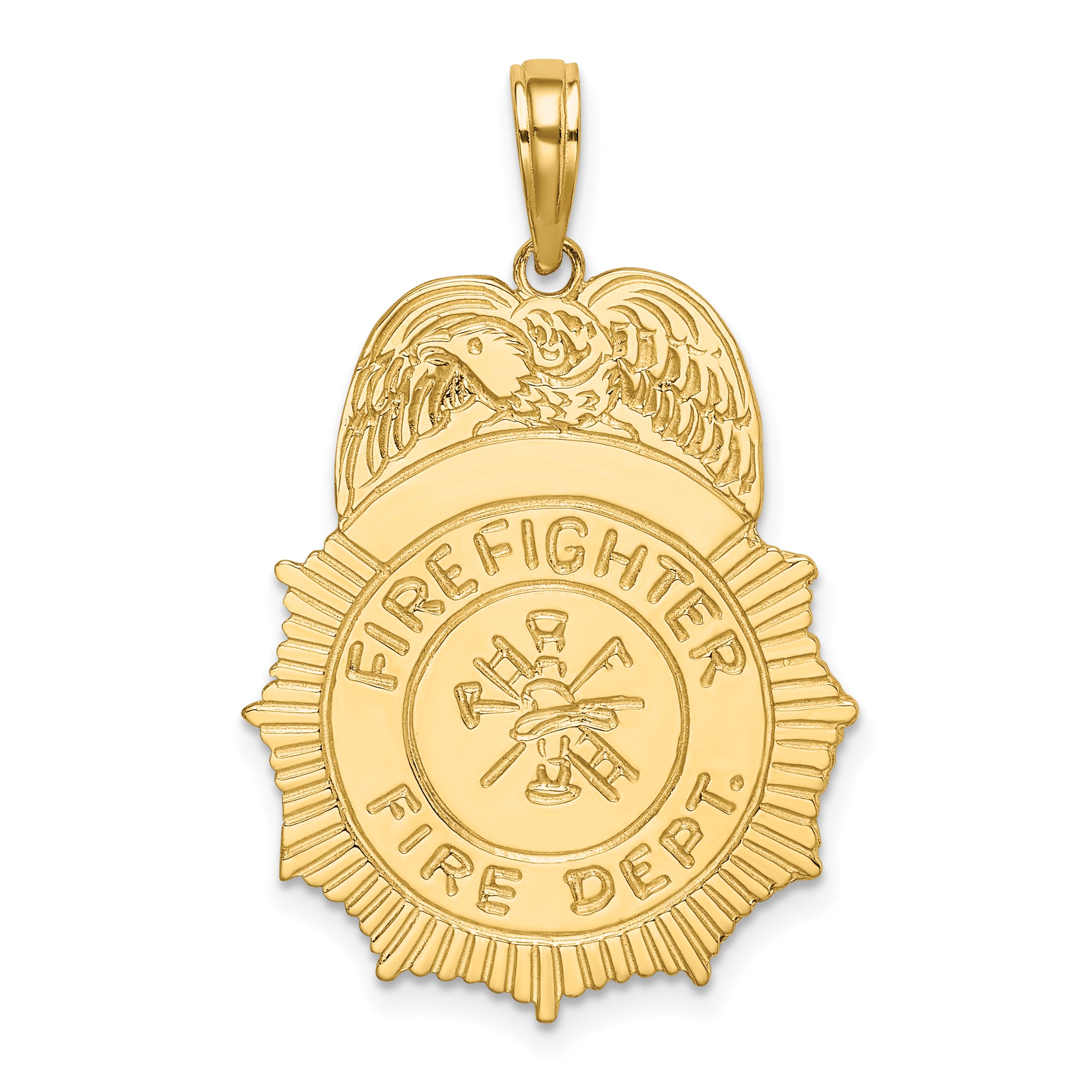 14k FIREFIGHTER FIRE DEPT. Badge Charm Main image