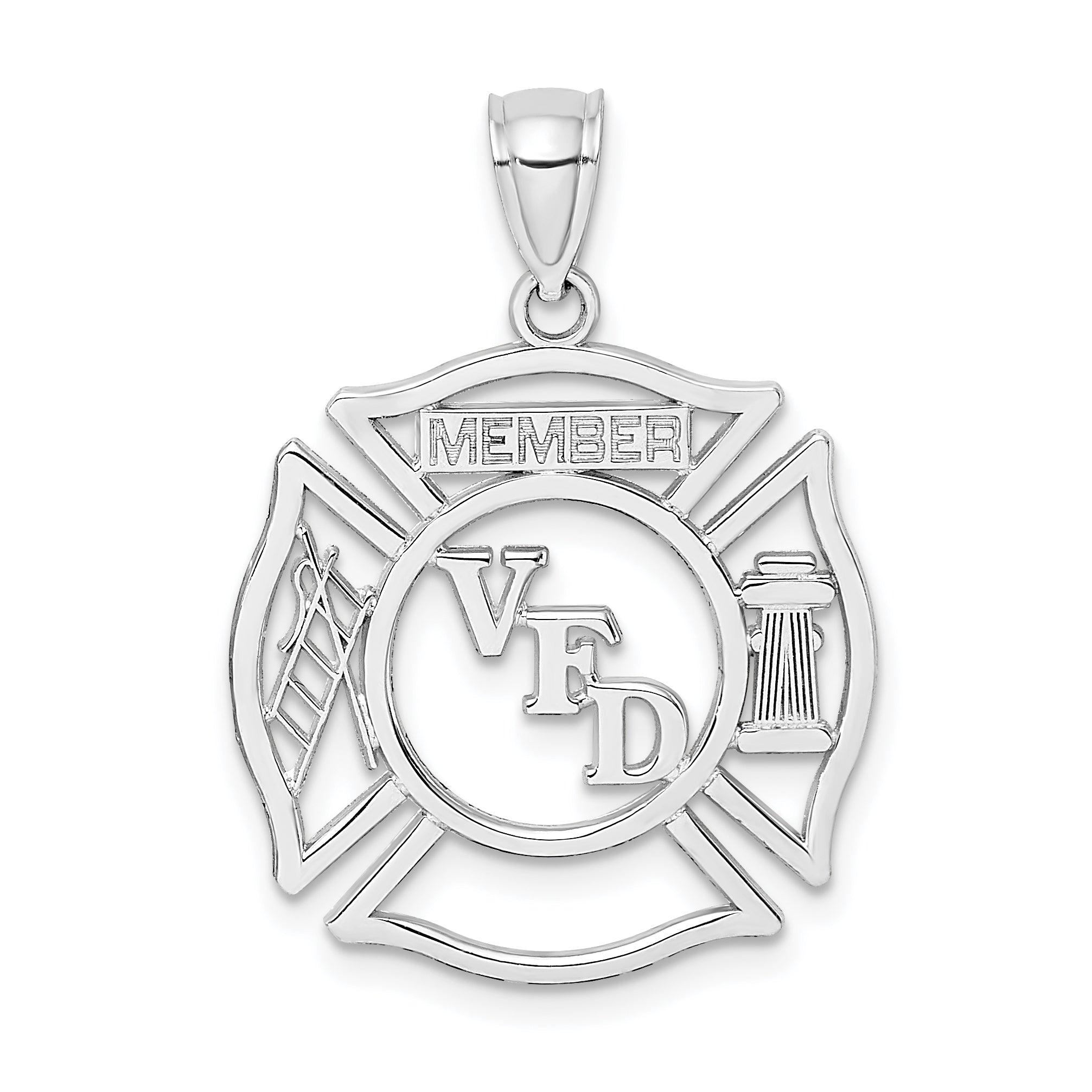14k White Gold VFD Member Shield Charm Main image