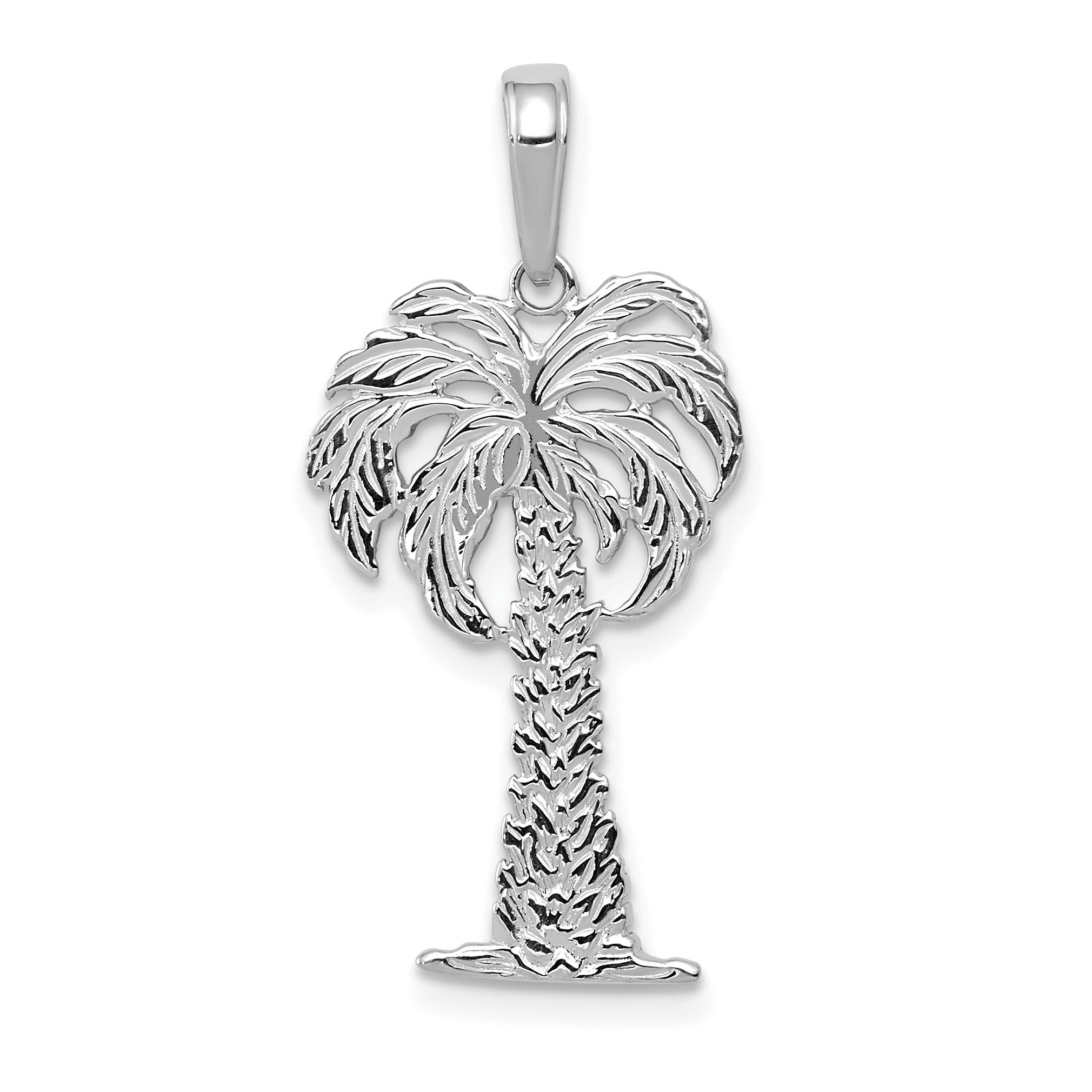 14K White Gold Palm Tree Pendant Main image