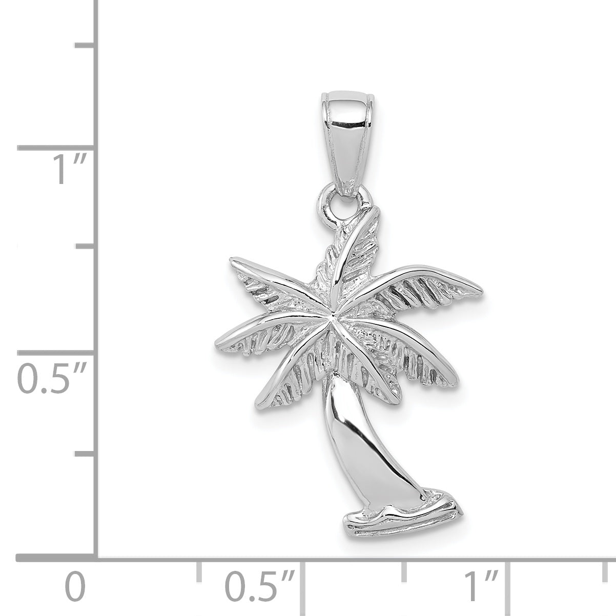 14k White Gold Palm Tree Pendant