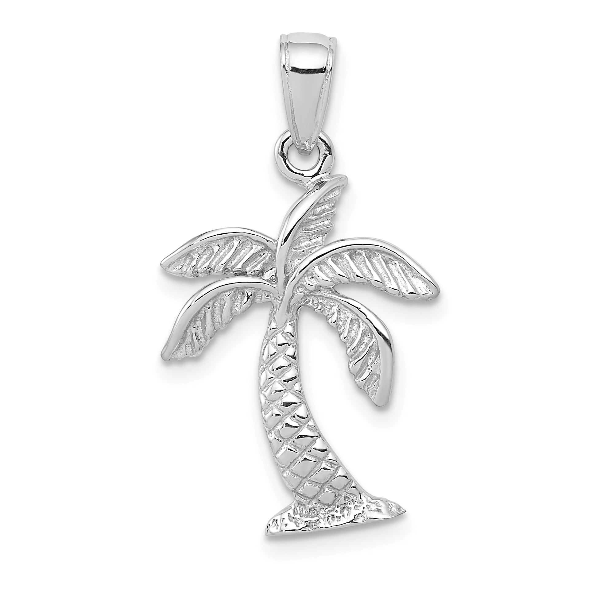 14K White Gold Palm Tree Pendant Main image