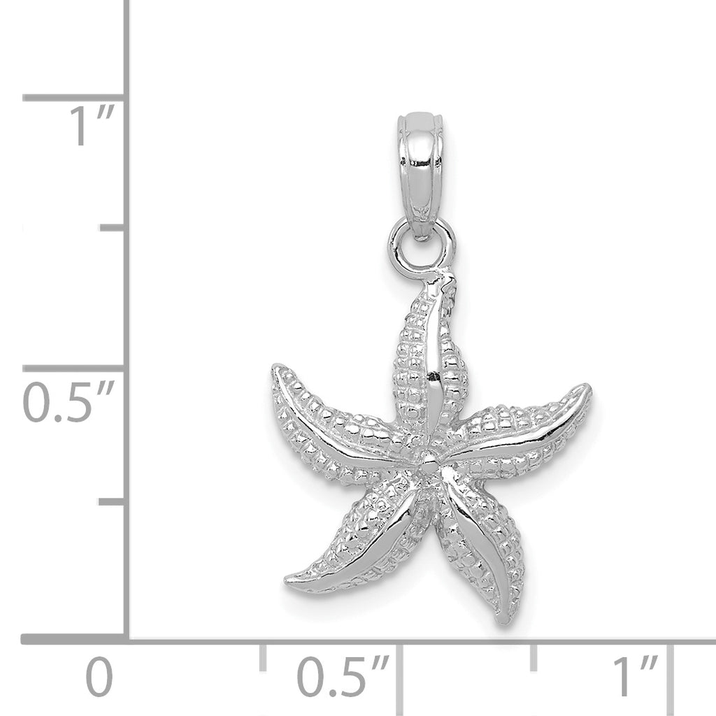 14k White Gold Starfish Pendant