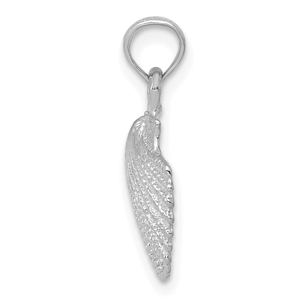 14K White Gold Scallop Shell Pendant Secondary image