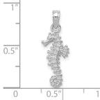 14K White Gold Sea Horse Pendant