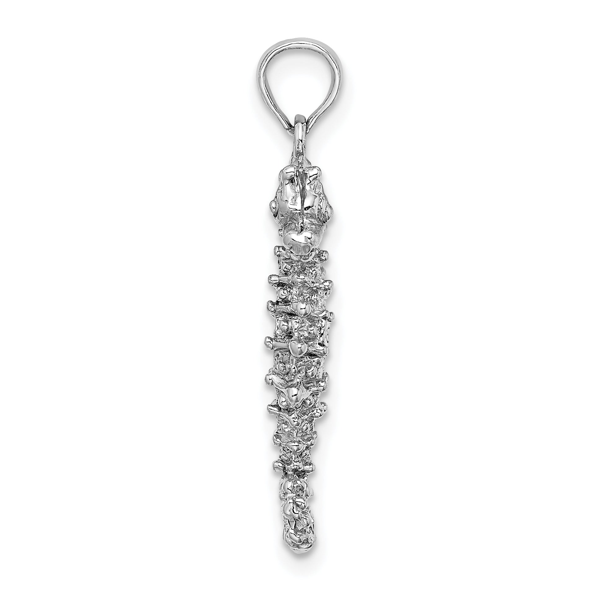 14K White Gold 3-D Seahorse Charm Secondary image