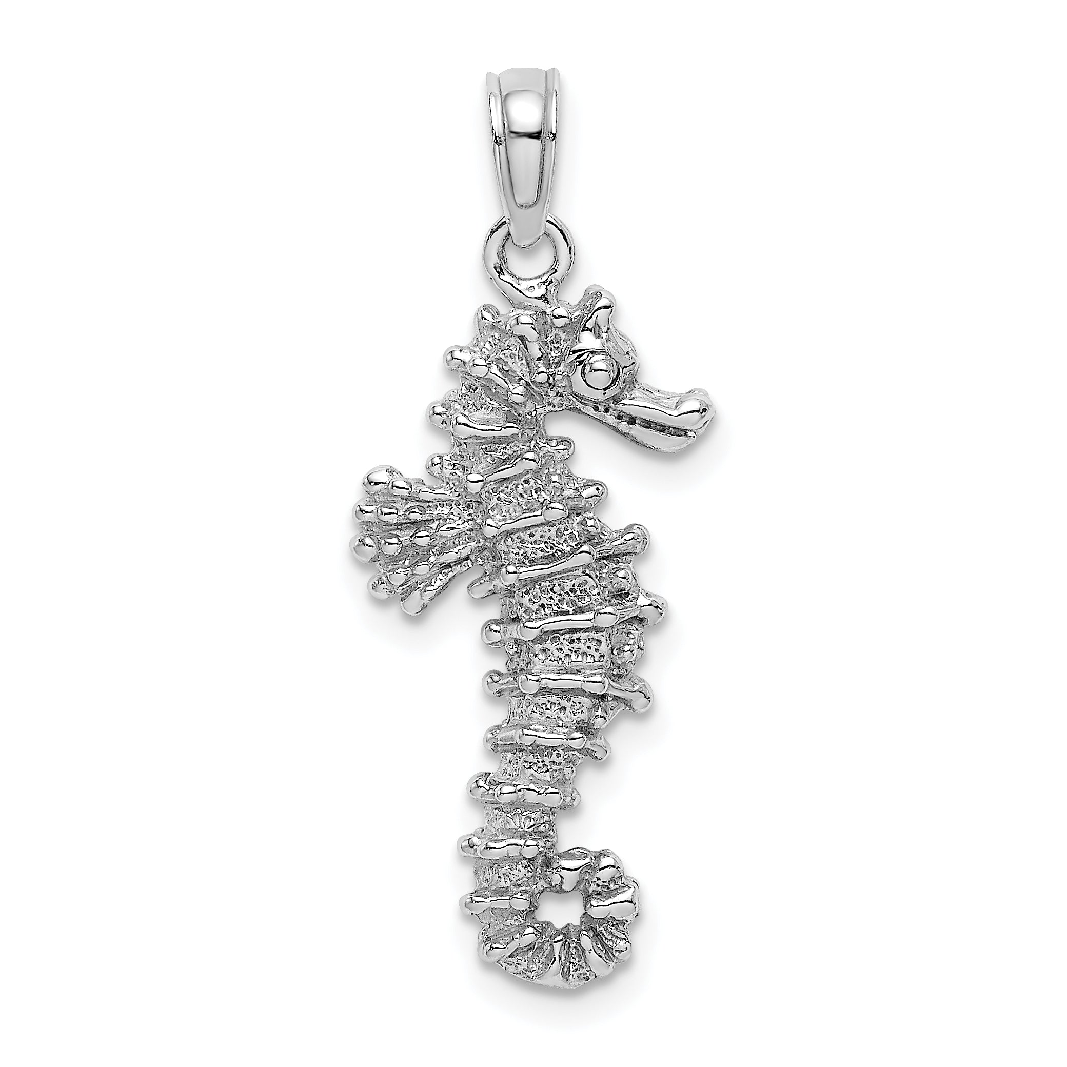 14K White Gold 3-D Seahorse Charm Main image