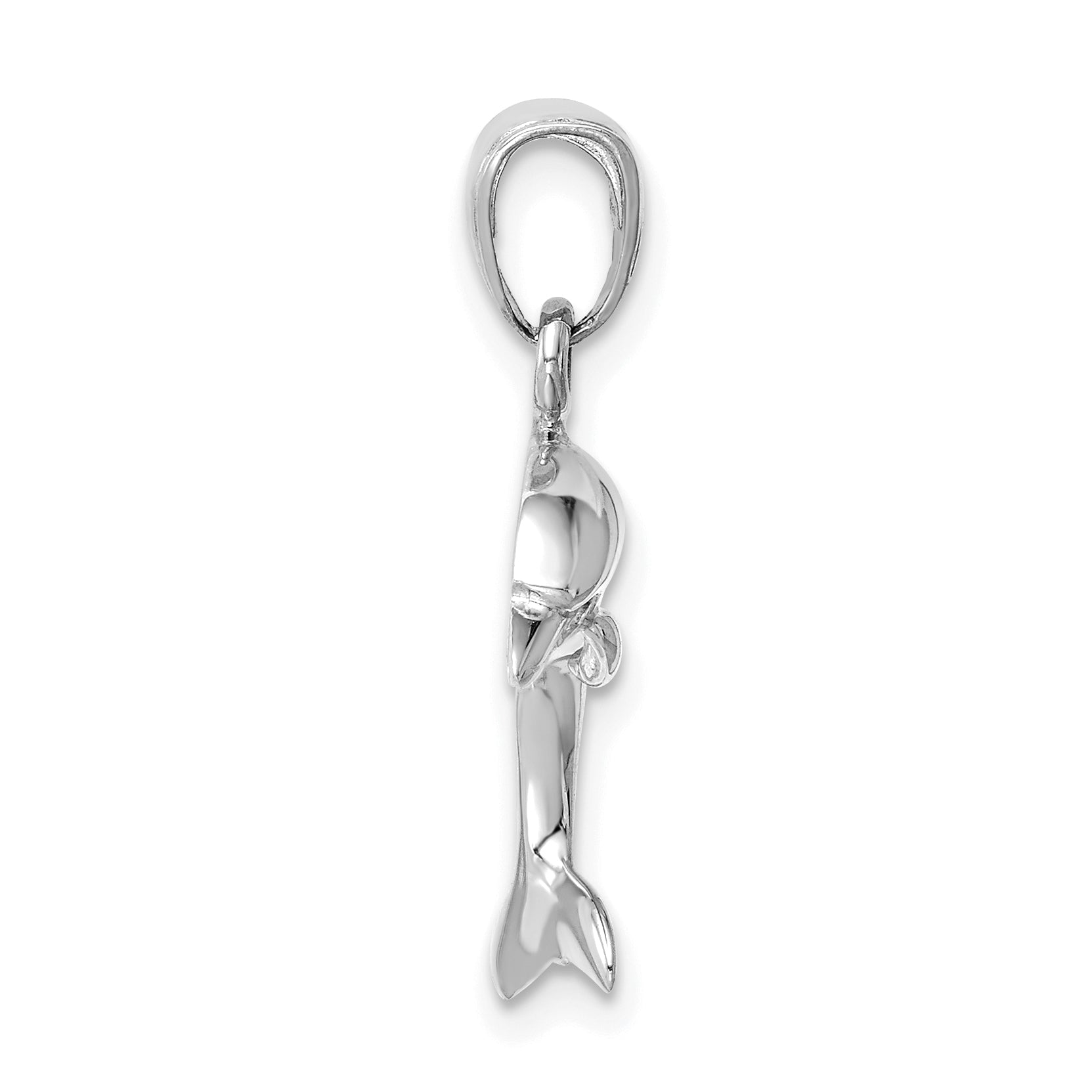 14k White Gold Jumping Dolphin Pendant Secondary image