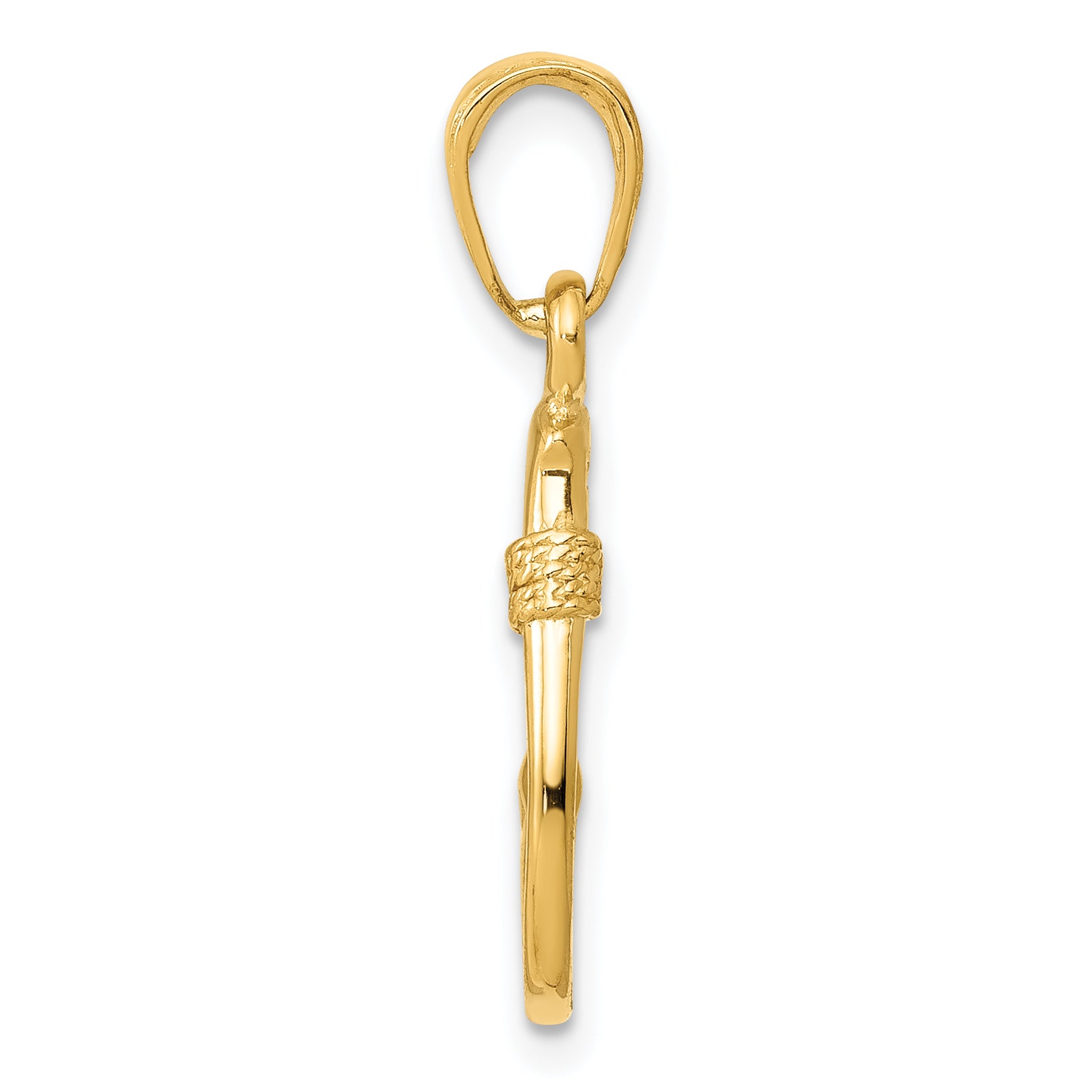 14K 3-D Fish Hook Pendant