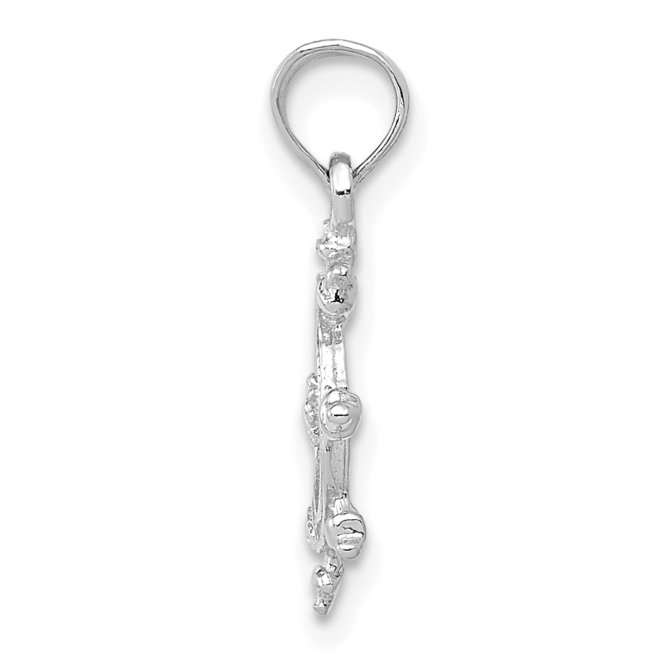 14K White Gold Ship Wheel Pendant Secondary image