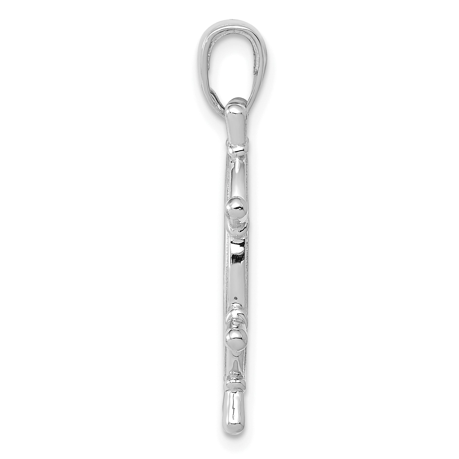 14K White Gold 3D Ships Wheel Pendant Secondary image