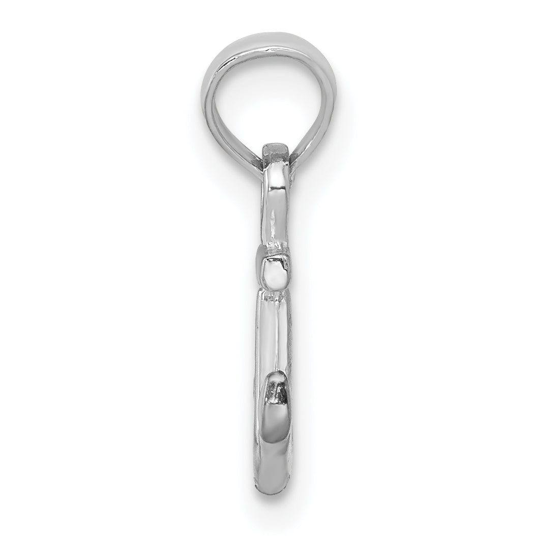 14k White Gold Mini Anchor Pendant