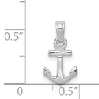 14k White Gold Mini Anchor Pendant