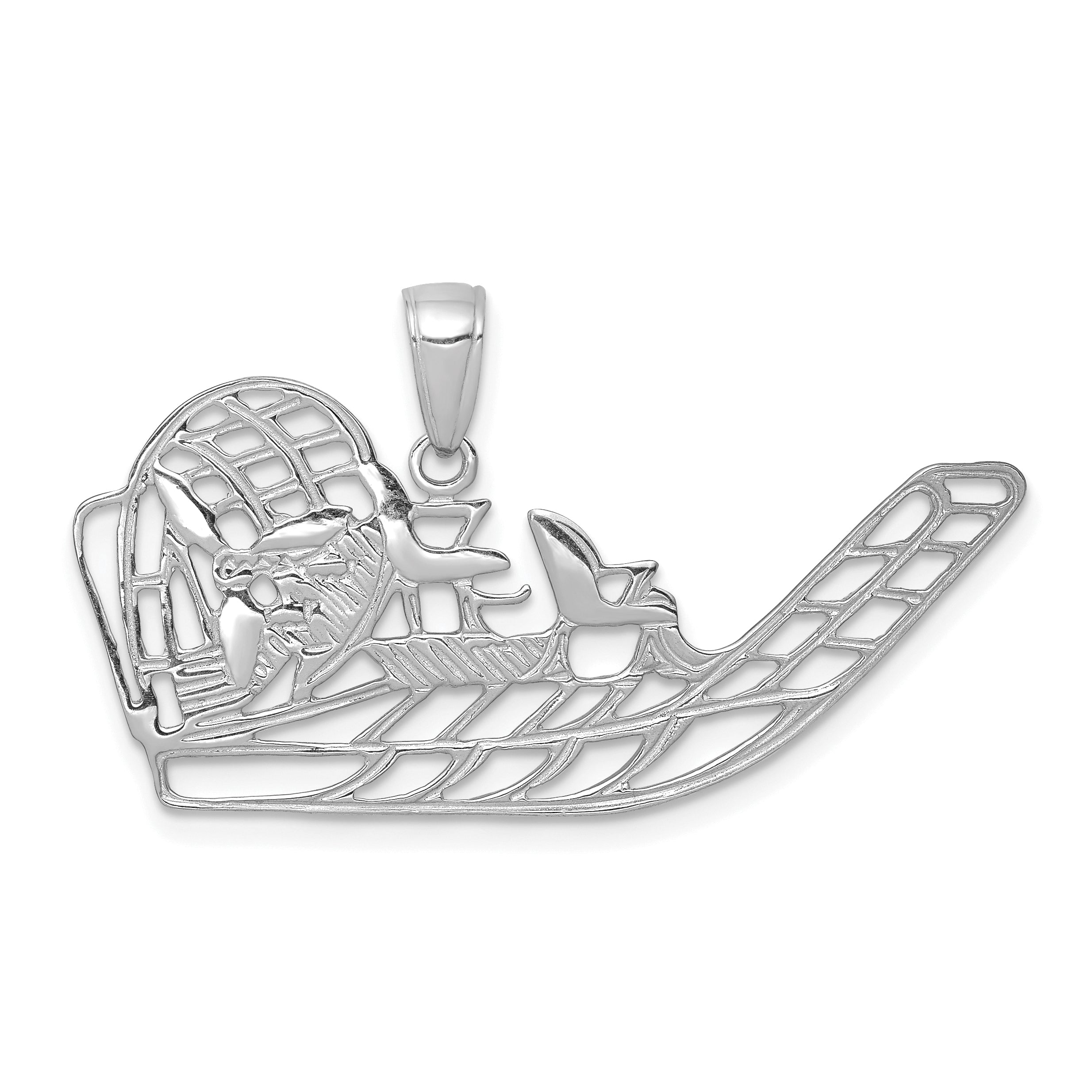 14K White Gold Air Boat Pendant Main image