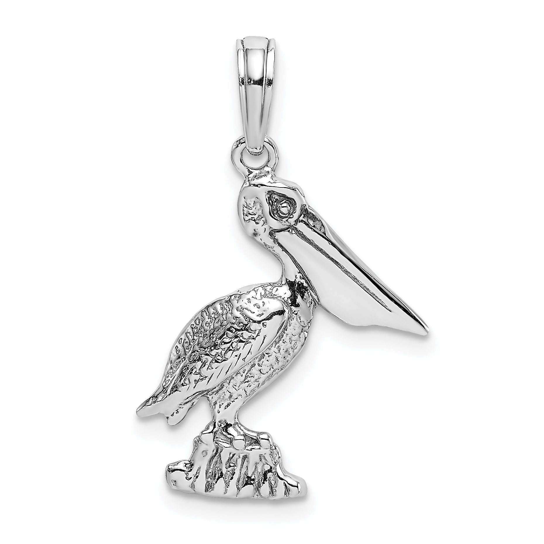 14K White Gold Standing Pelican Charm Main image
