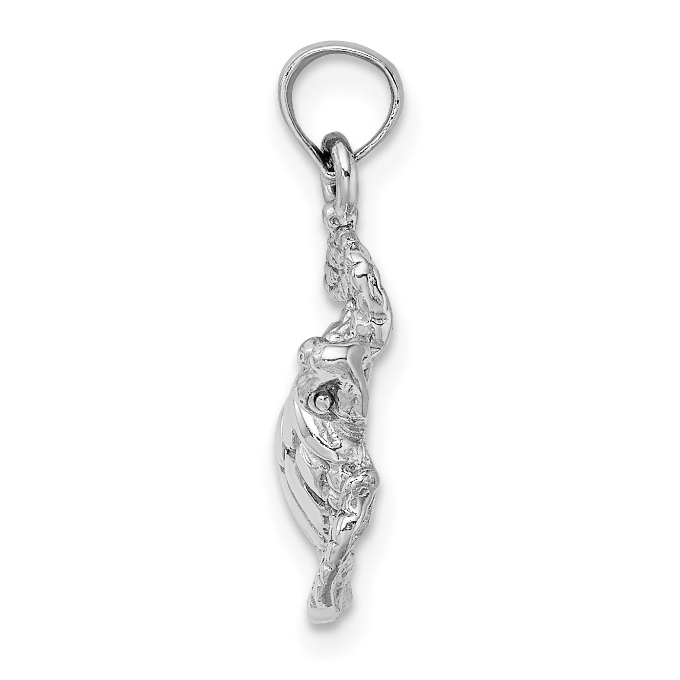 14K White Gold Textured Sea Turtle Charm Secondary image