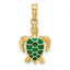 14k Green Enameled Sea Turtle Pendant