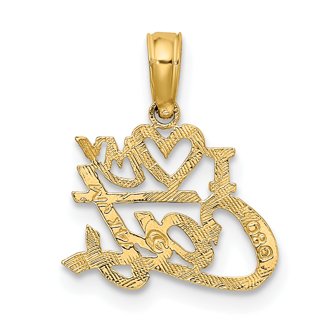 14k I HEART MY CAT Charm