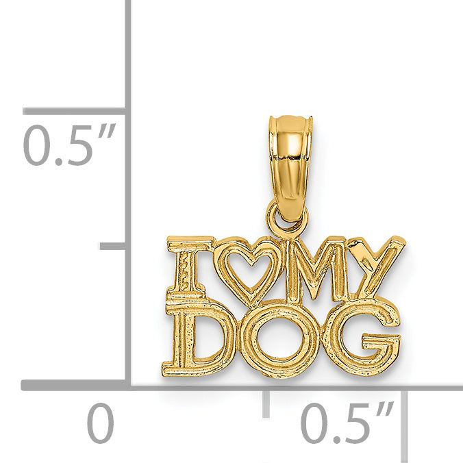14k I HEART MY DOG Charm
