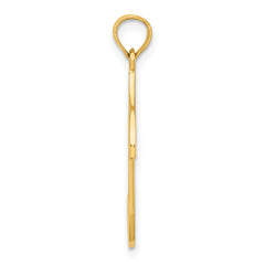 14k Scroll Design Music Note Charm