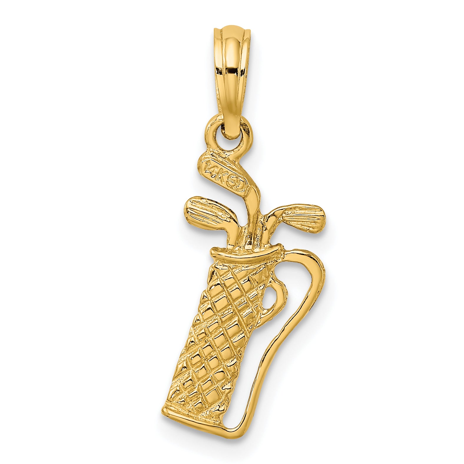 14k Golf Bag with Clubs Charm