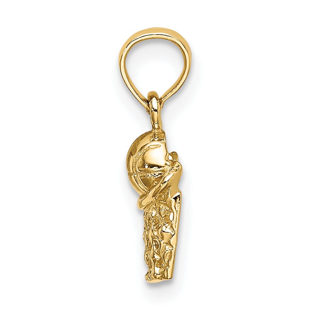 14k Mini Basketball with Net Charm