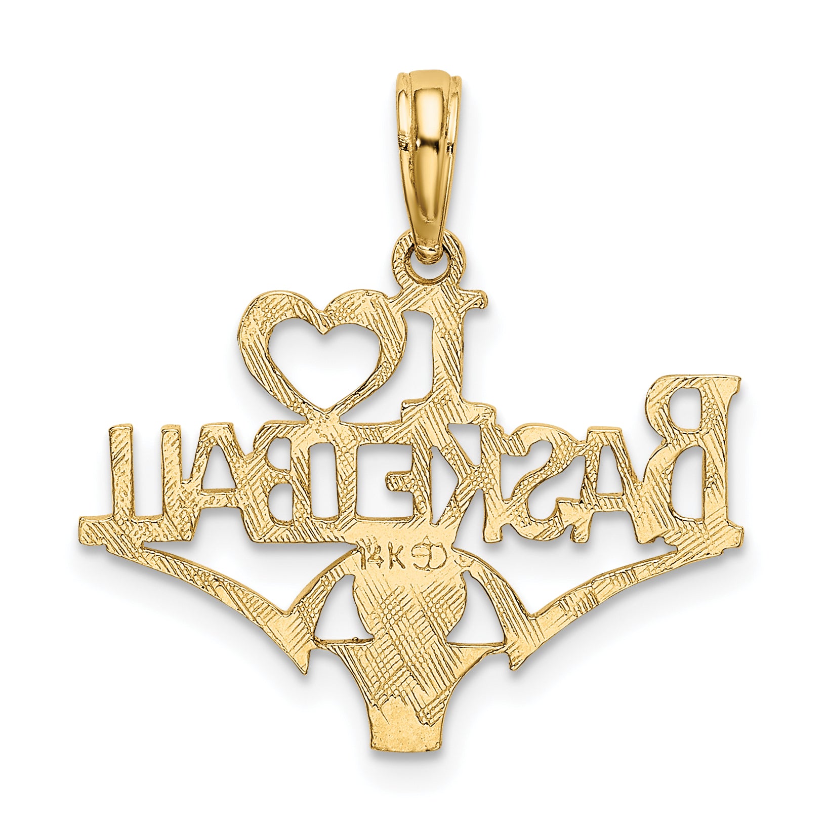 14K I HEART BASKETBALL with Ball and Net Charm