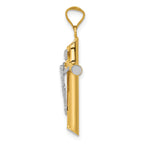 14K Two-Tone and White Rhodium Inri Crucifix Pendant
