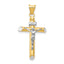 14K Two-Tone and White Rhodium Inri Crucifix Pendant