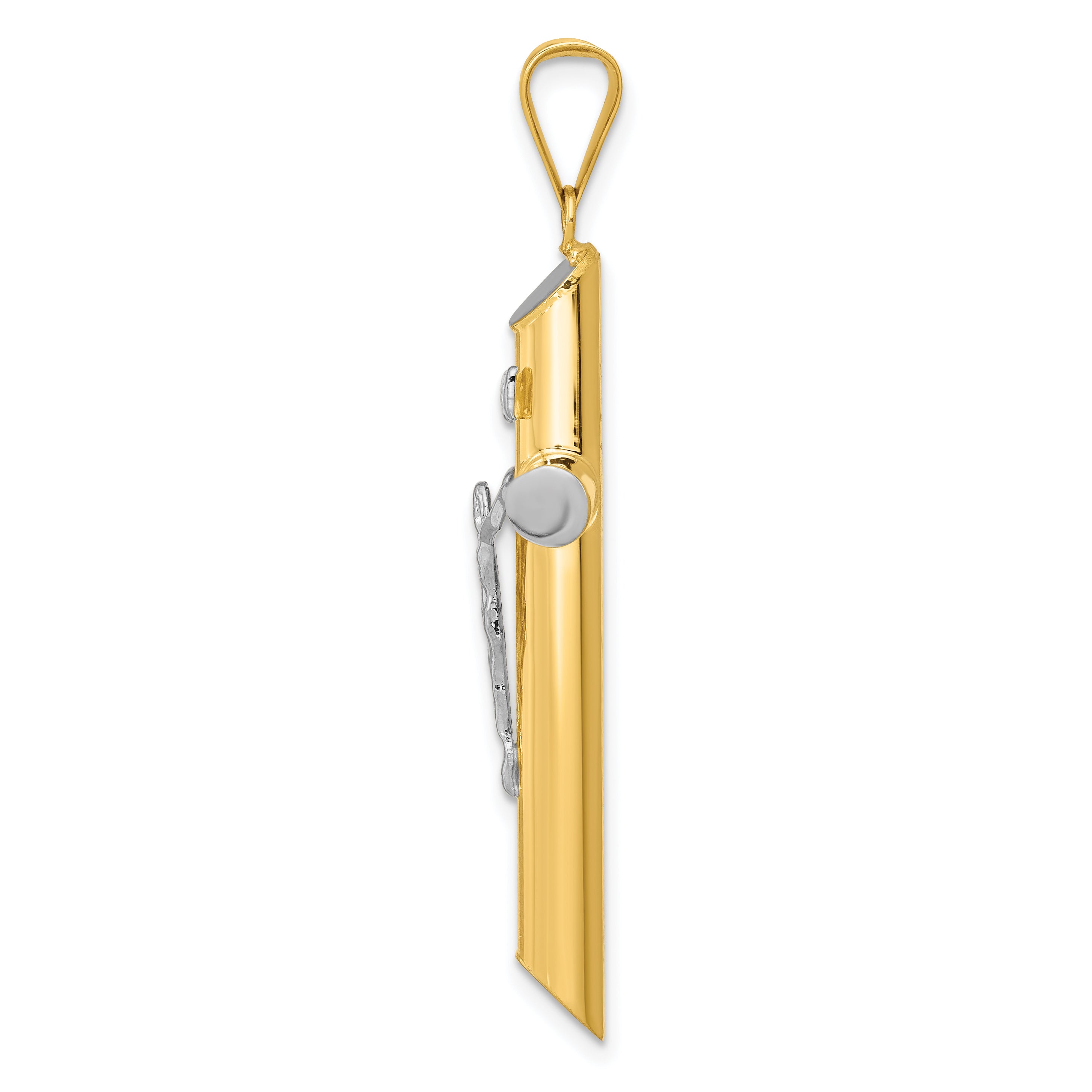 14K Two-Tone and White Rhodium Inri Crucifix Pendant Secondary image