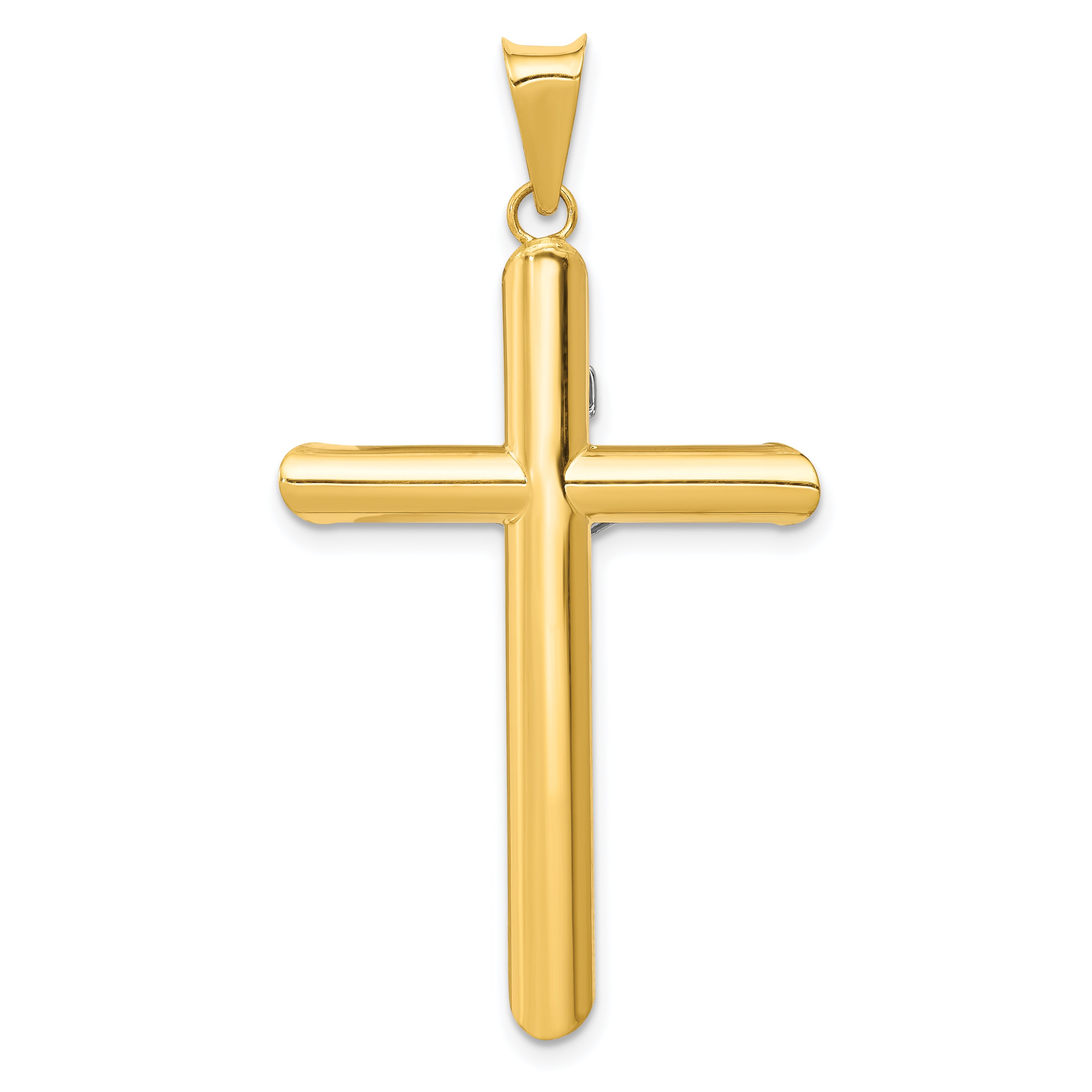 14K Two-Tone and White Rhodium Inri Crucifix Pendant