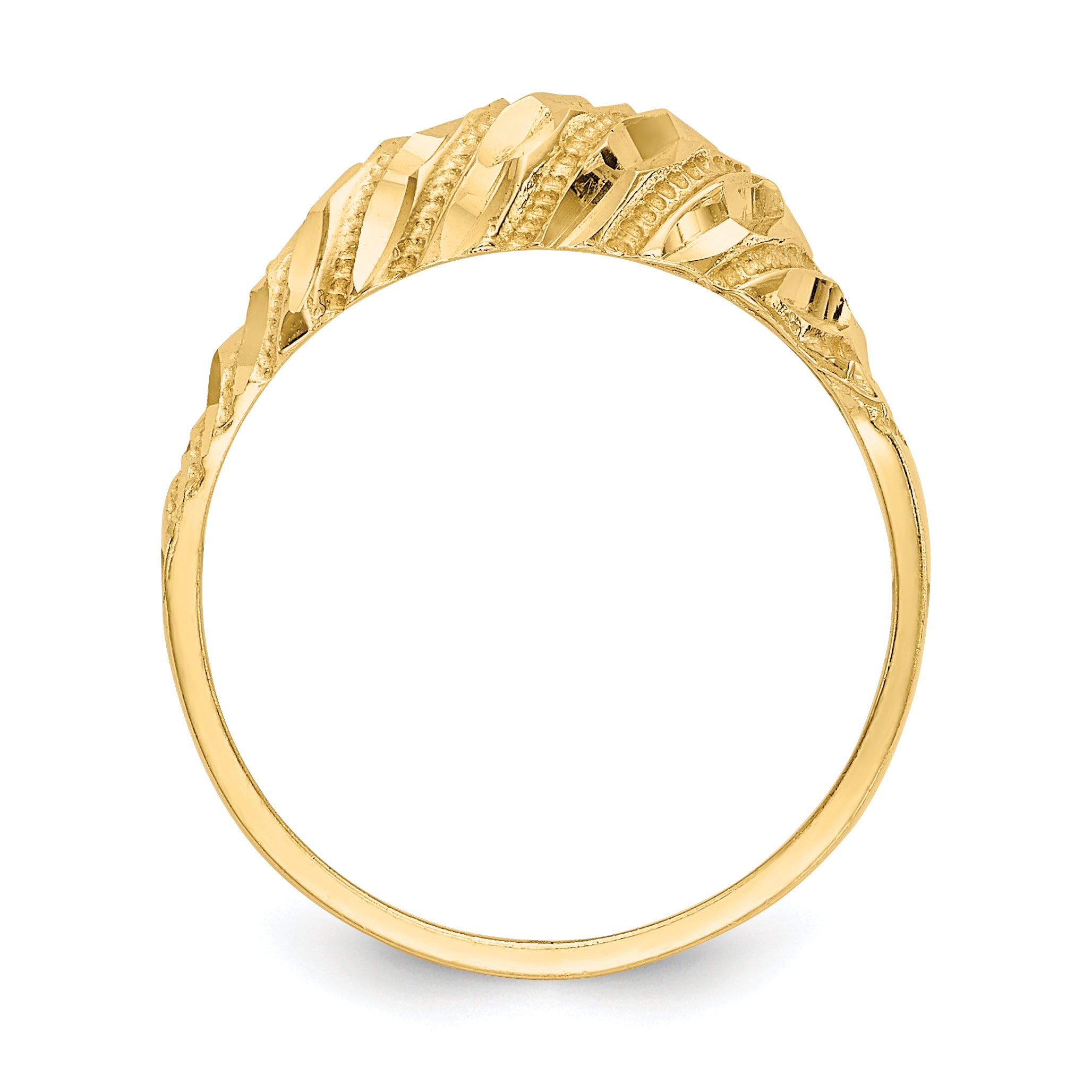 14K Diamond-cut Dome Ring Secondary image