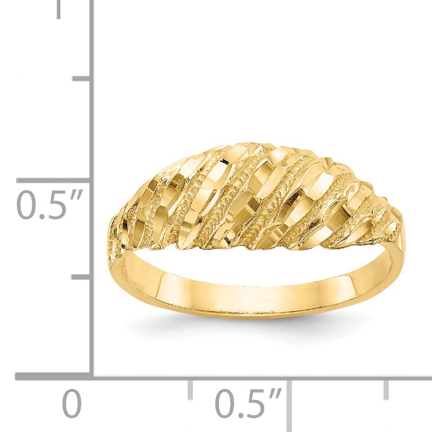 10K Diamond Cut Dome Ring