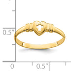 14k Heart w/Cut-Out Cross Ring