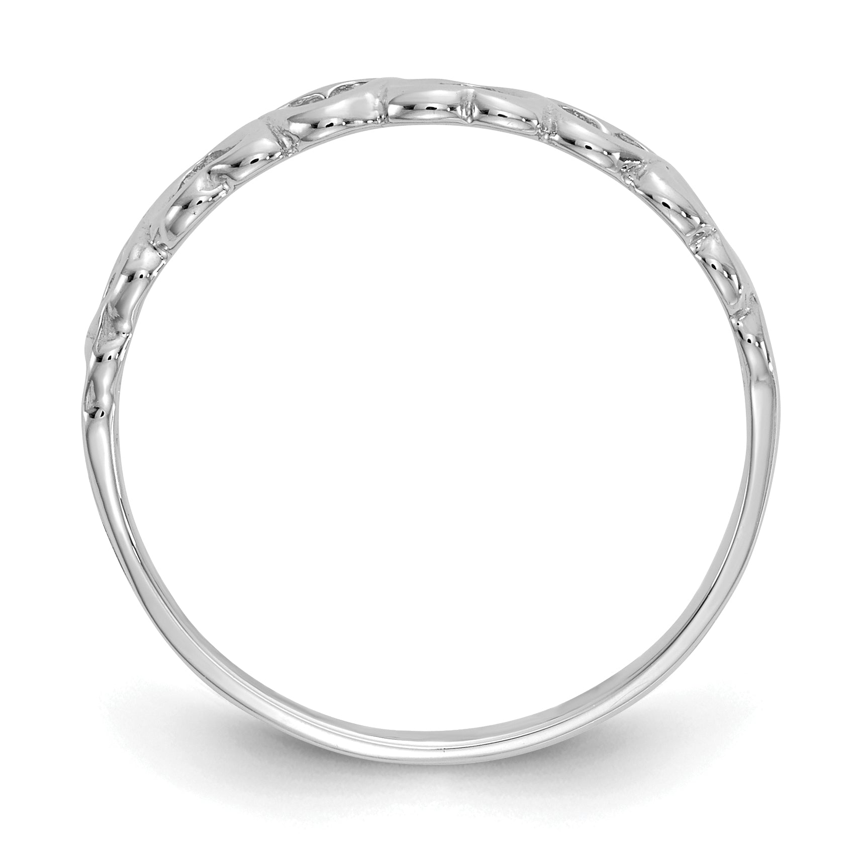 14K White Gold Polished Hearts Ring Secondary image