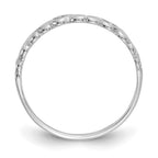 14K White Gold Polished Hearts Ring
