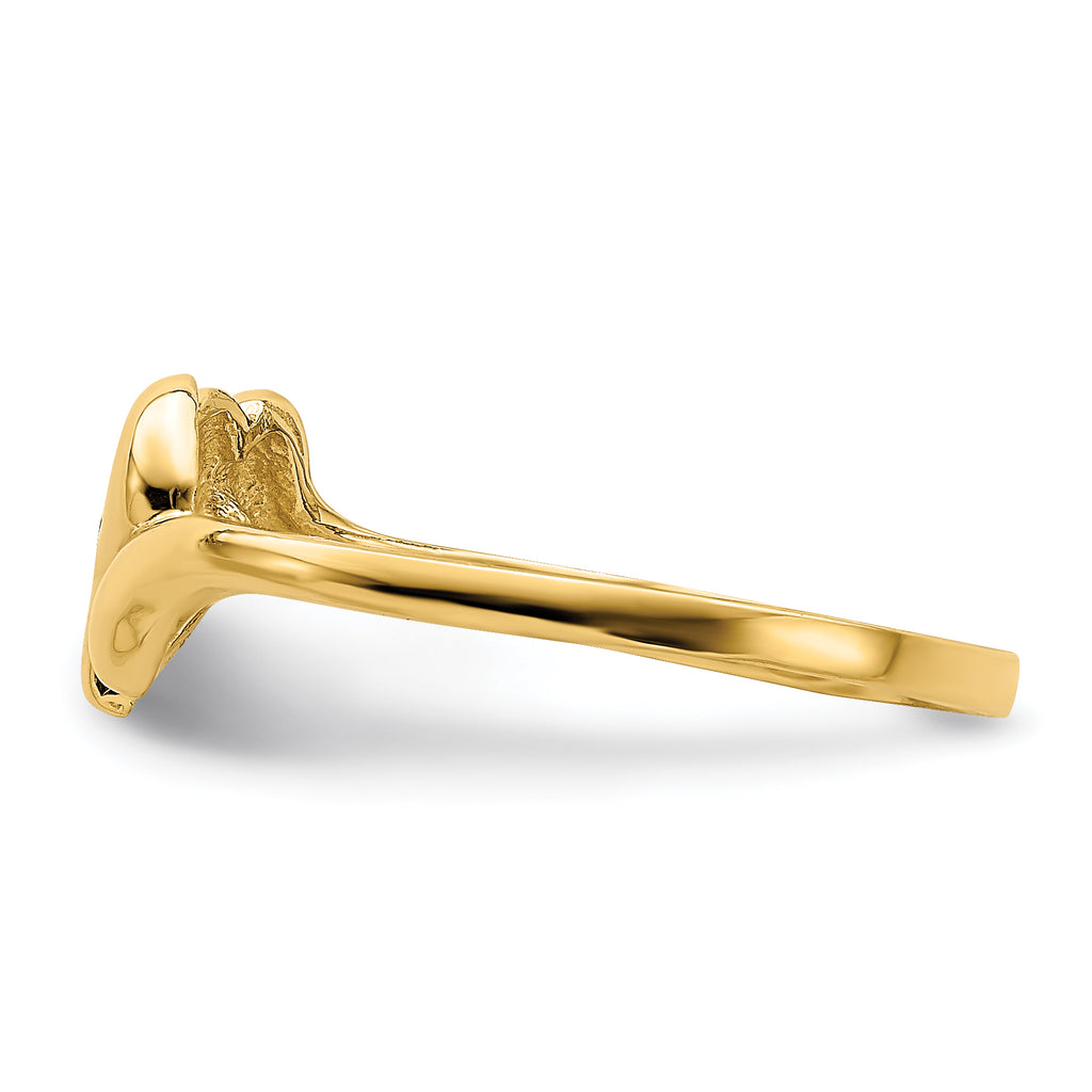 14k Open Heart w/Swirl Ring