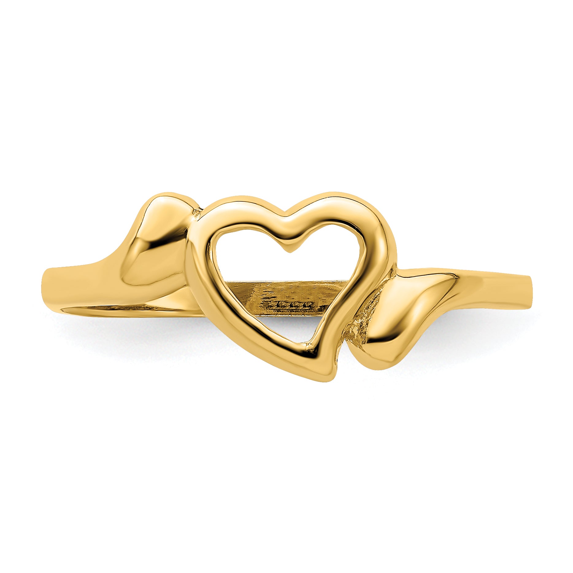 14k Open Heart w/Swirl Ring