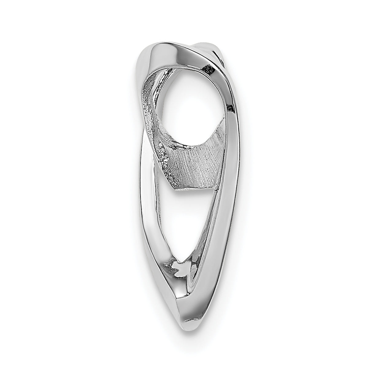 14K White Gold Polished Spiral Heart Chain Slide Secondary image